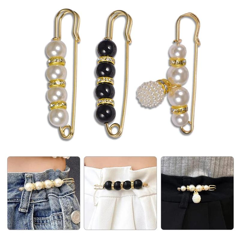 Waistband Pin Fashion Pearl Brooch Ladies Pin Fixed Clothes Neckline ...