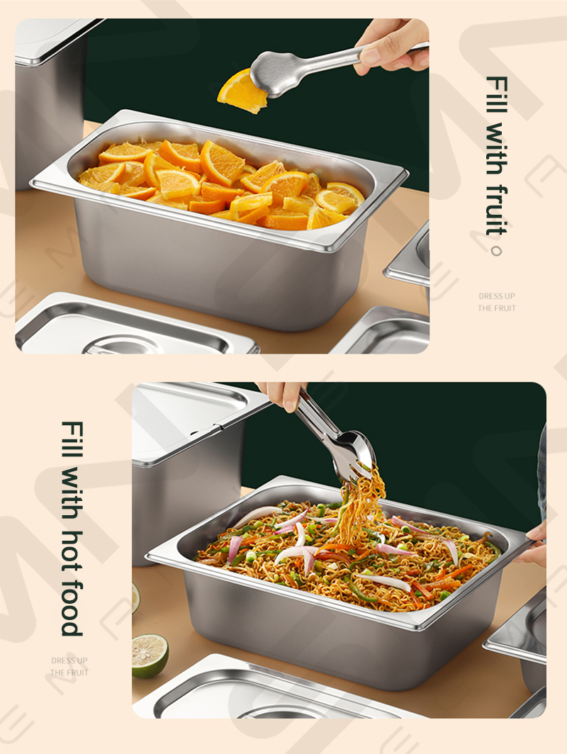 304 stainless steel hotel pan with cover buffet food storage with lid ...