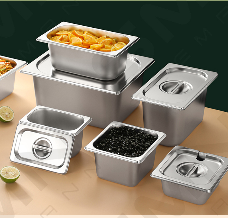 304 stainless steel hotel pan with cover buffet food storage with lid ...