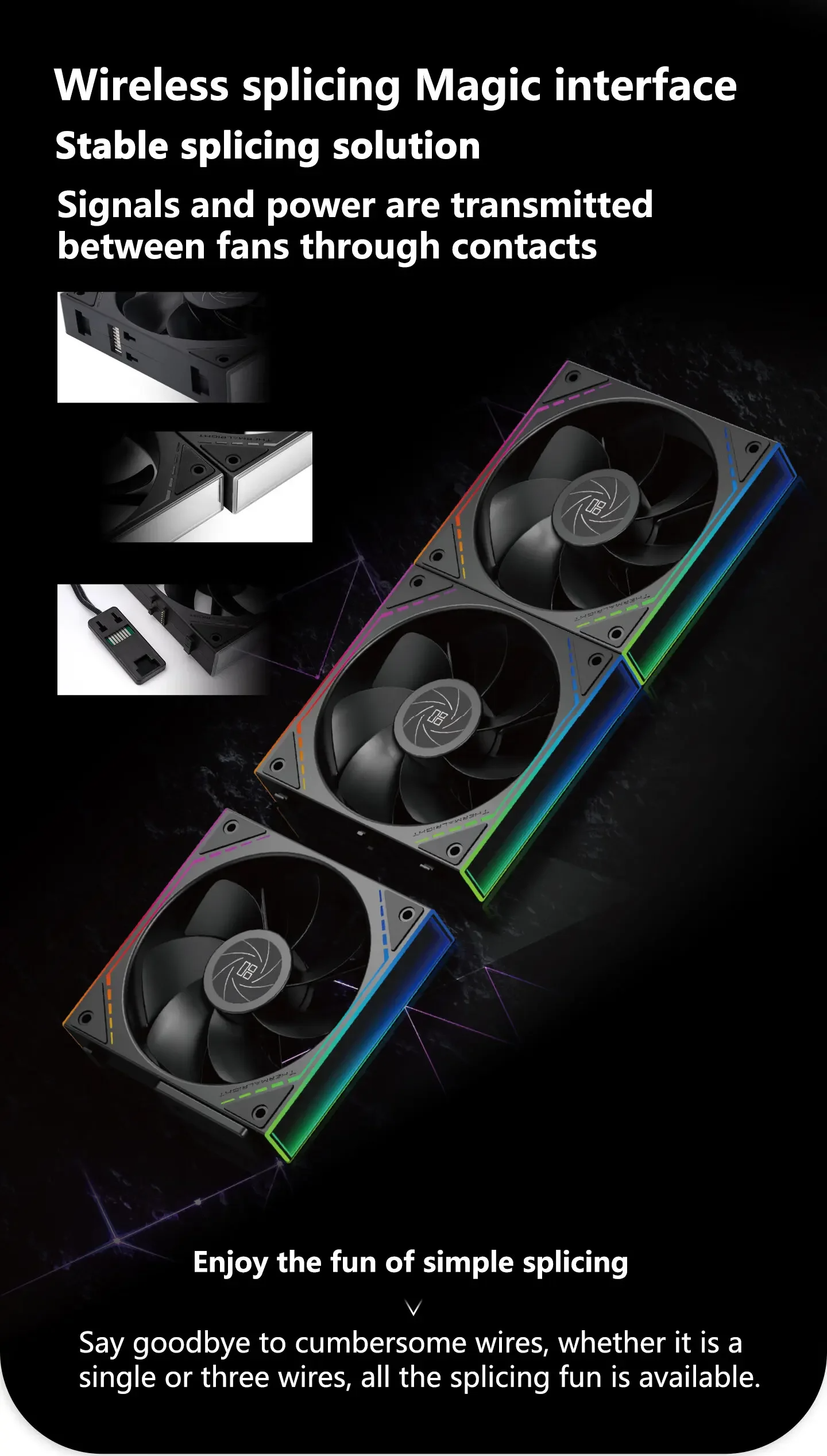 Ventilateurs ARGB Thermalright TL-M12QR X3 – 120mm, PWM, Silencieux, Effet Miroir, Pack De 3