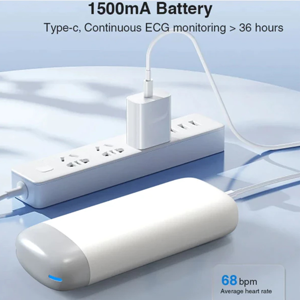 YONKER 36 Hour Heart Rate ECG EKG Bluetooth Charge Holter ECG Monitor ...
