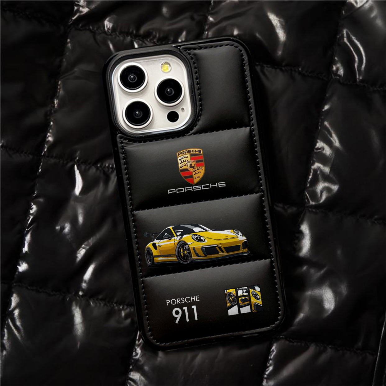 Trend 911 sports car Down jacket phone cases for iphone 16 15 Pro Max ...