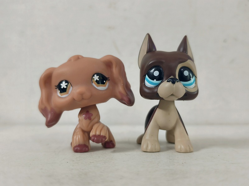 2pcs/lot Littlest Pet Shop Toy Brown Dog #716#817 Animal LPS Figures ...