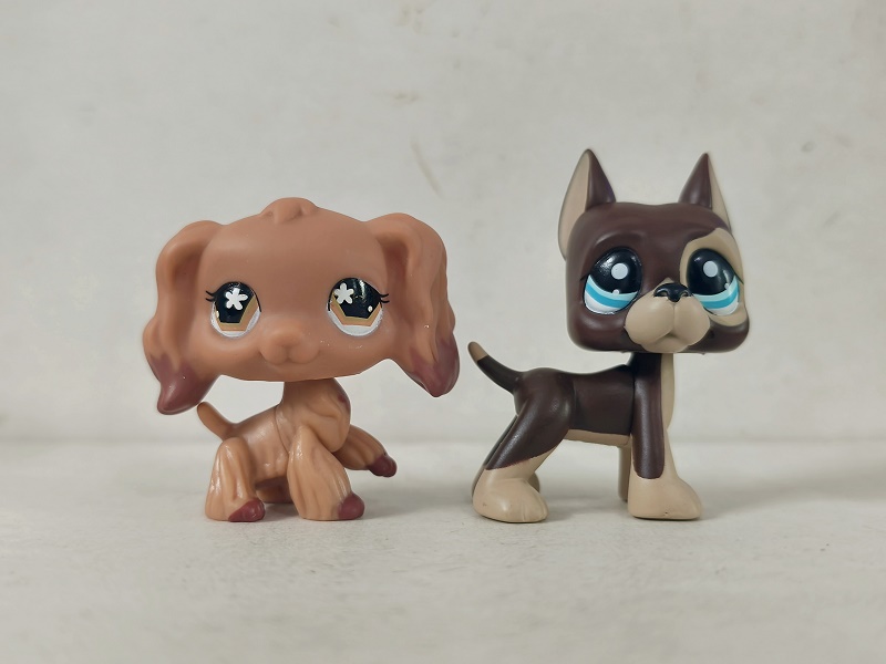 2pcs/lot Littlest Pet Shop Toy Brown Dog #716#817 Animal LPS Figures ...
