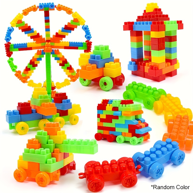100pcs Building Blocks Set for Kids & Toddlers, Educational DIY Medium ...