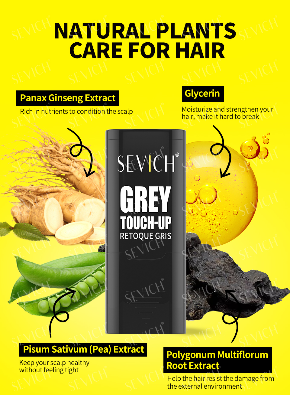 SEVICH Waterproof Hair Color Stick Wth Toothed Comb Cover Gray Hair ...