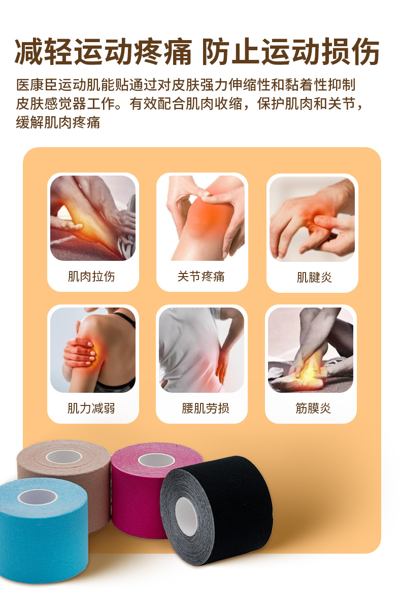 5 Rolls Muscle Patch Breathable Inner Effect Cloth Patch Elastic Breast ...