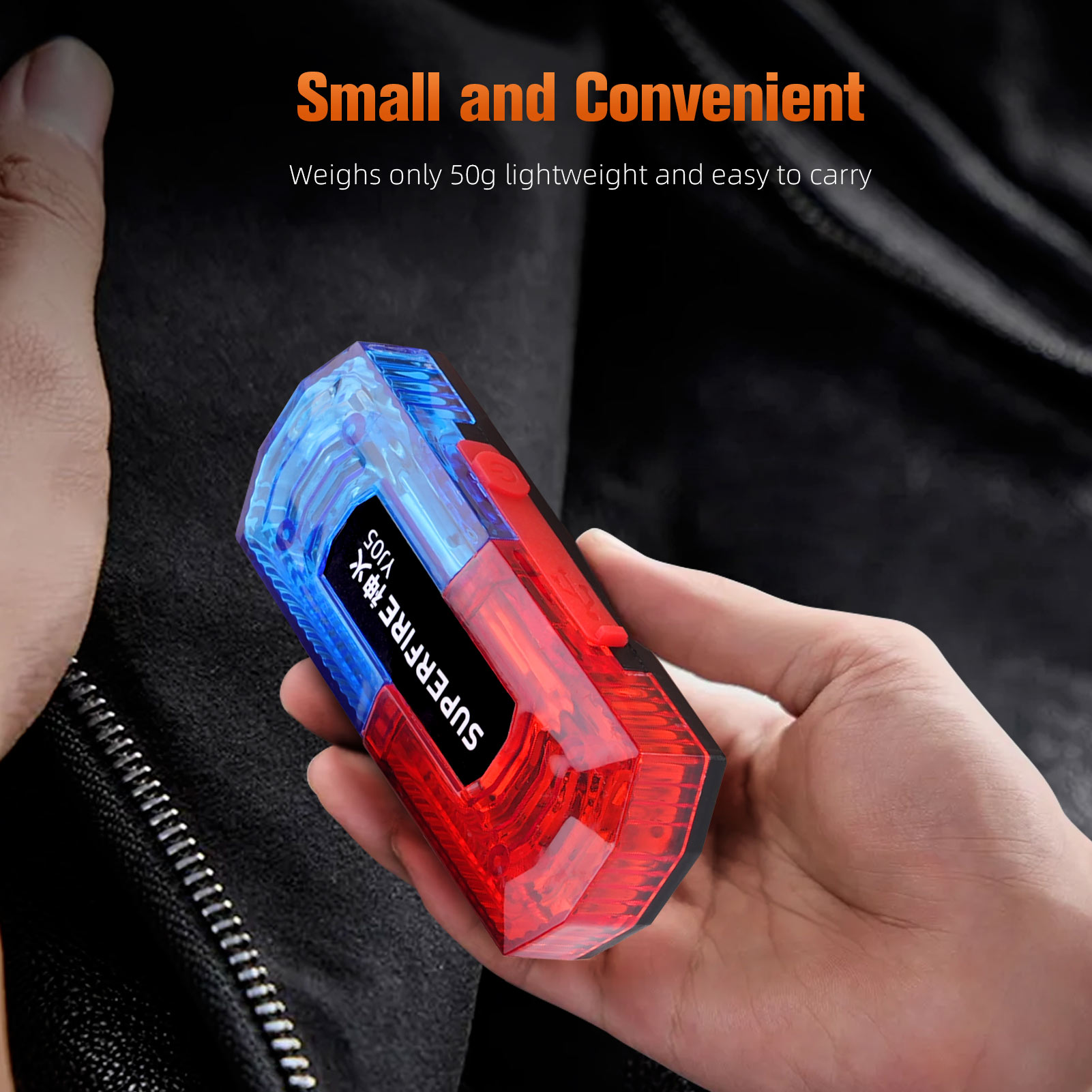 SUPERFIRE YJ05 1W Flash Light Red&Blue Strobe Light Warning Light ...