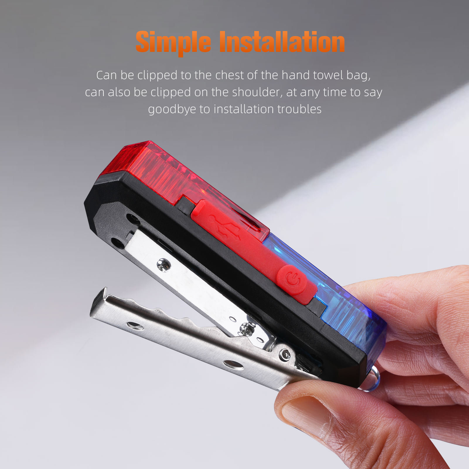 SUPERFIRE YJ05 1W Flash Light Red&Blue Strobe Light Warning Light ...