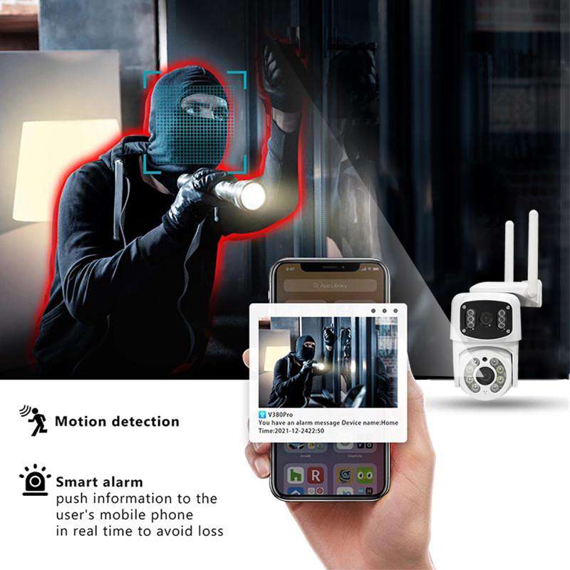 V380 PRO BP3 1080P Dual Lens Security IP CCTV Camera Wireless Outdoor ...