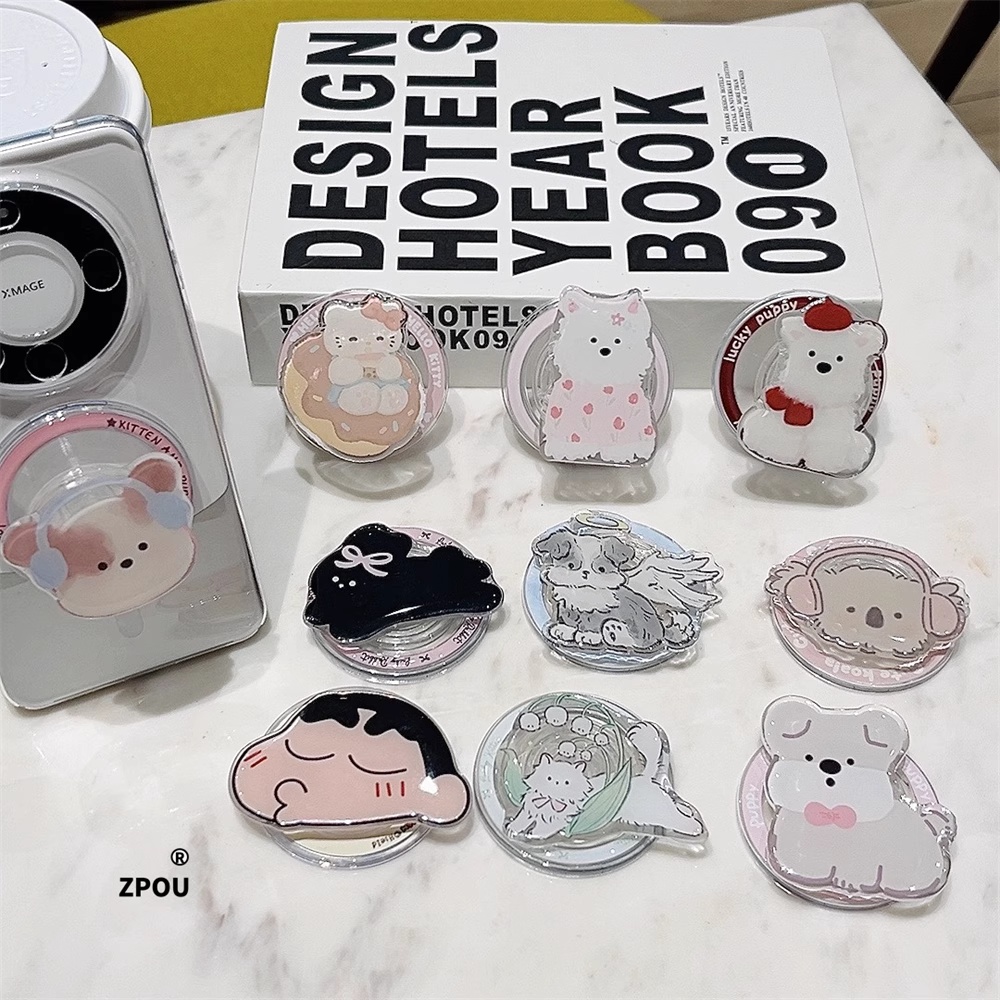 Cute Cartoon Listening Music Cat For Magnetic Popsocket Phone Griptok ...