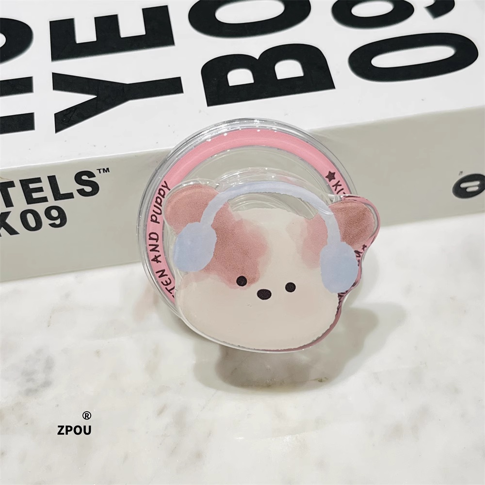 Cute Cartoon Listening Music Cat For Magnetic Popsocket Phone Griptok ...