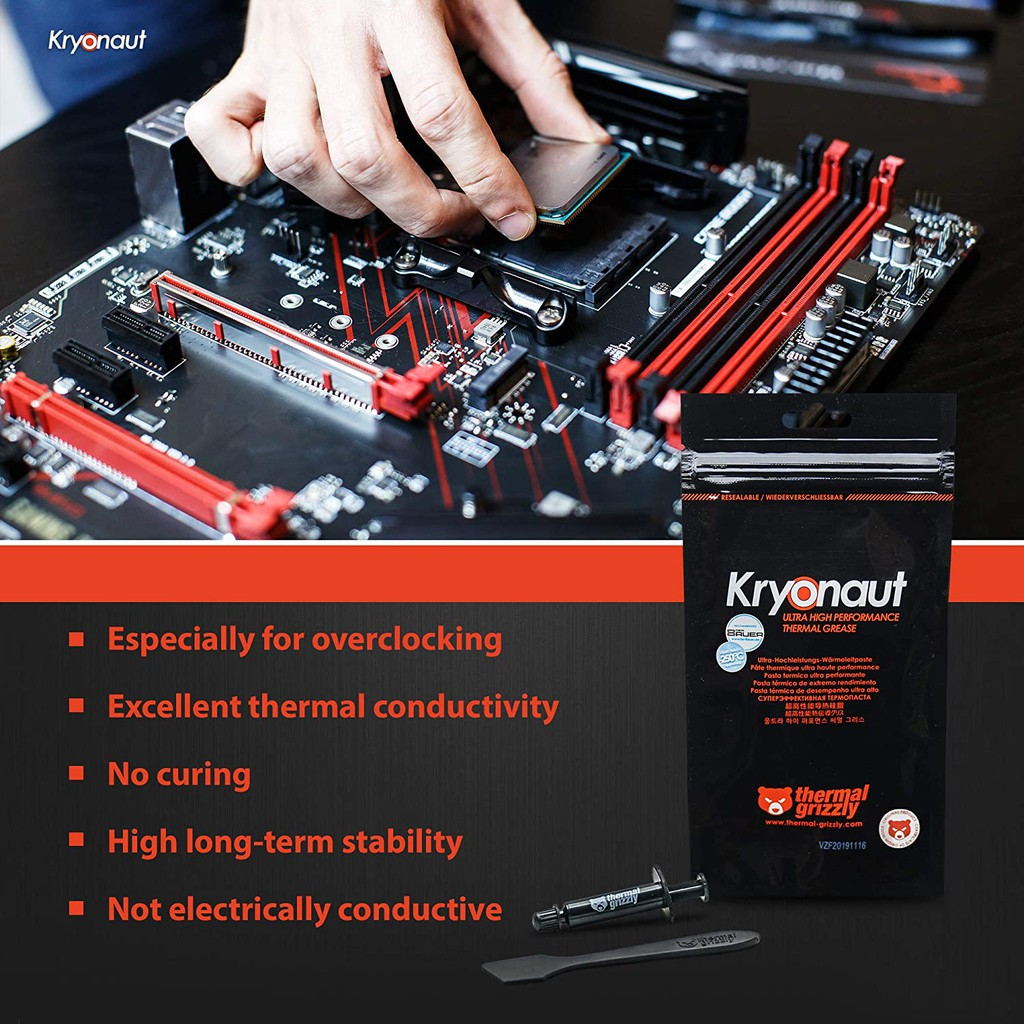 [Local 24H] Thermal Grizzly Kryonaut Thermal Grease 12.5W/M.k Computer ...