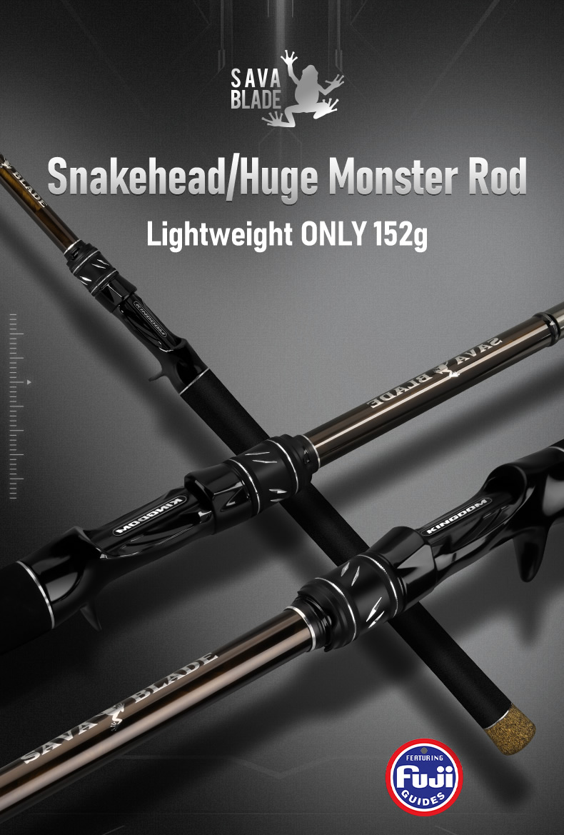 Kingdom SAVA BLADE Fishing Rod 1.9m/2.28m 2 Section 152g XH Power ...