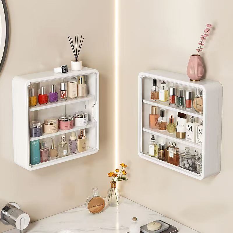 cosmetic organizer storage Foldable bathroom wall mounted storage rack ...
