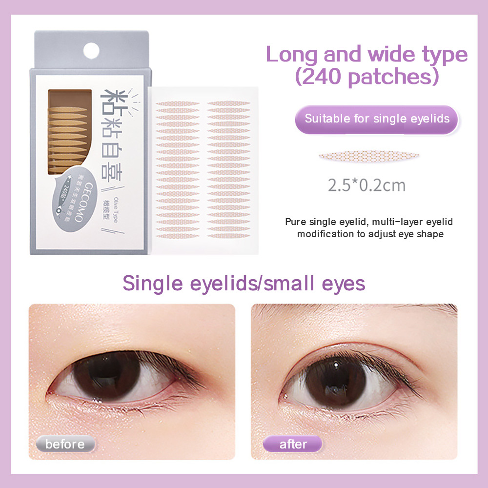 GECOMO Double Eyelid Sticker Invisible Natural Seamless 240 Sheets ...