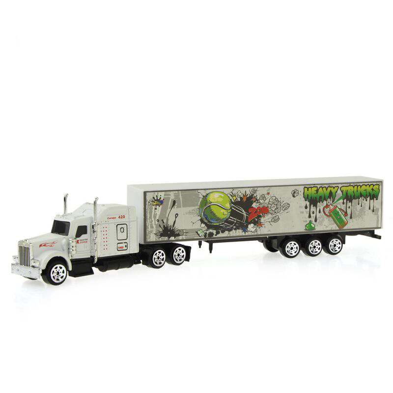 Mini Diecast Alloy Tanker Car Model Toy Engineering Vehicle Container ...