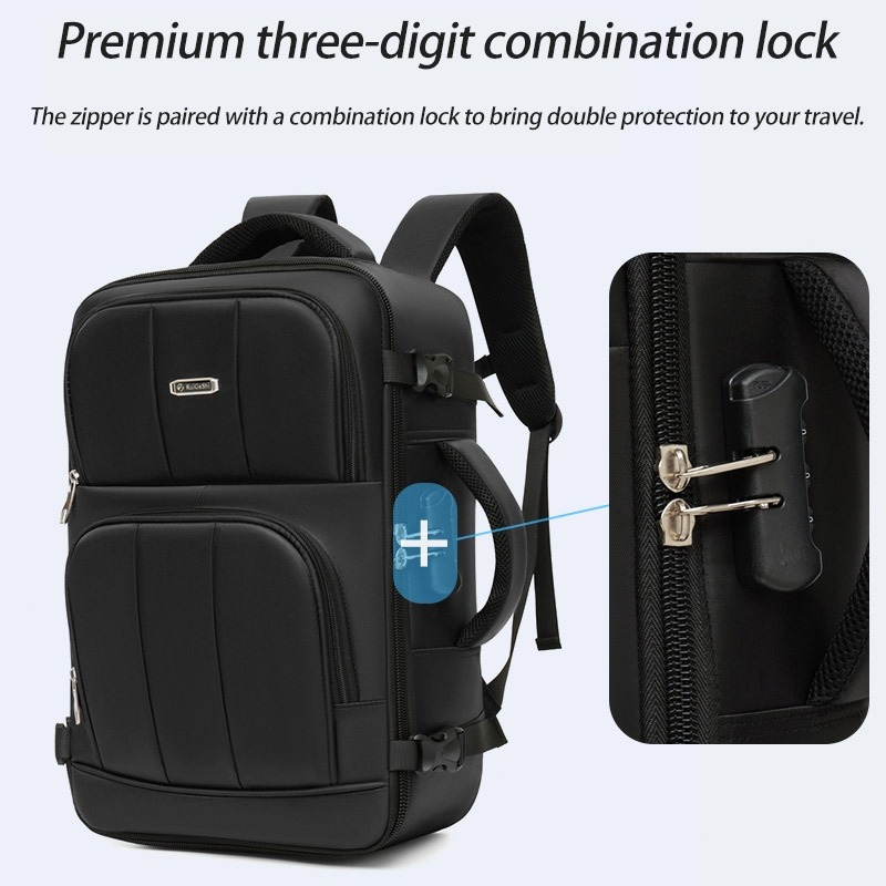 30-45L Large Capacity Travel Backpack for Men with Combination Lock ...