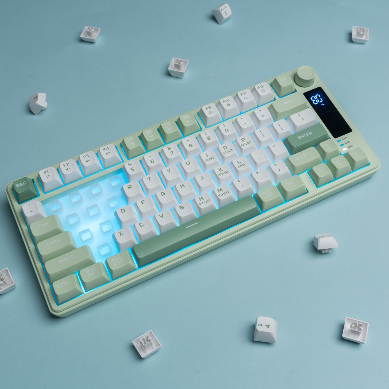 Womier DK75 Membrane Gaming Keyboard 3 Mode Wireless Bluetooth 2.4G ...