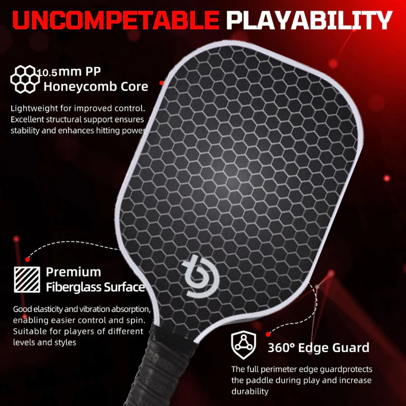 Pickleball Paddle Fiberglass Pickle Racket For Beginners/professional ...