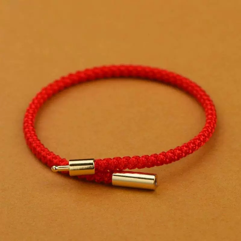 Braided Red Rope Bracelet 3mm For Couples Titanium Steel Lucky Gift ...