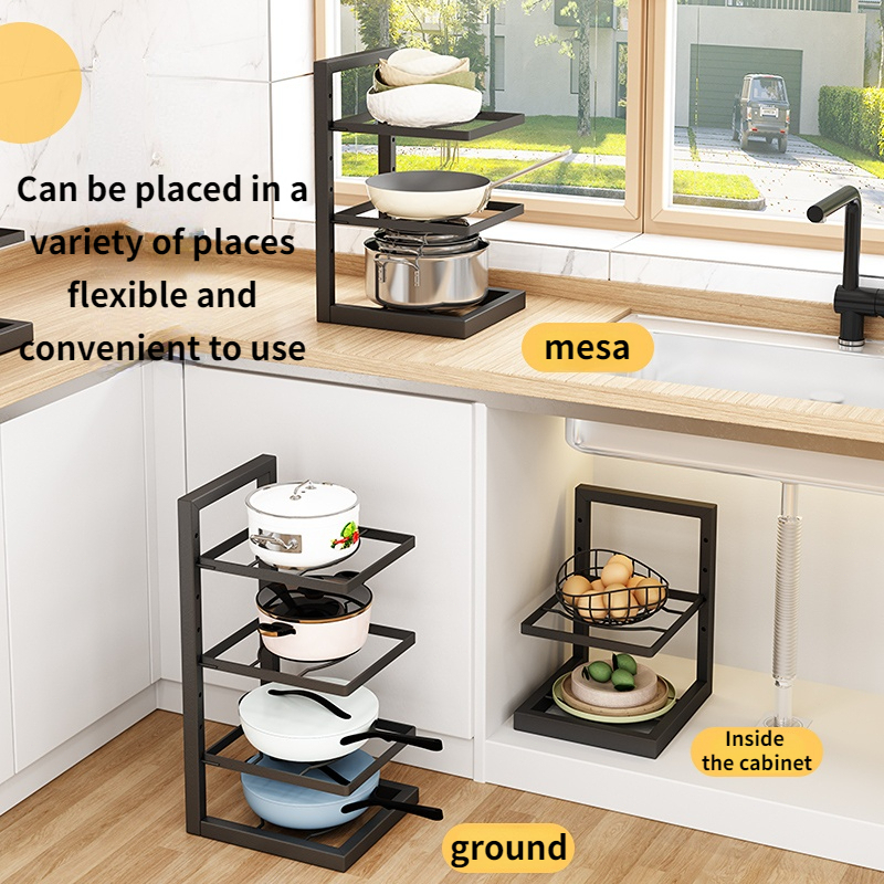 2~8 Layers Kitchen pan organizer Multilayer adjustable kitchenware ...
