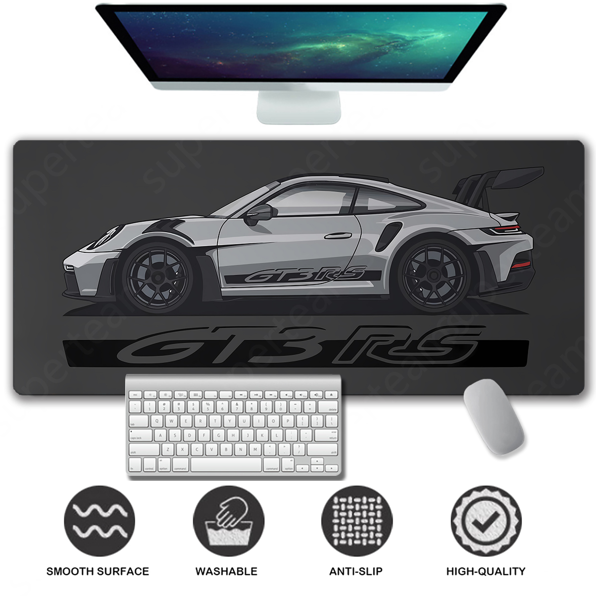 911 GT3 RS 992 Mouse Pad – Racing Car Desk Mat Extended Mousepad Large ...