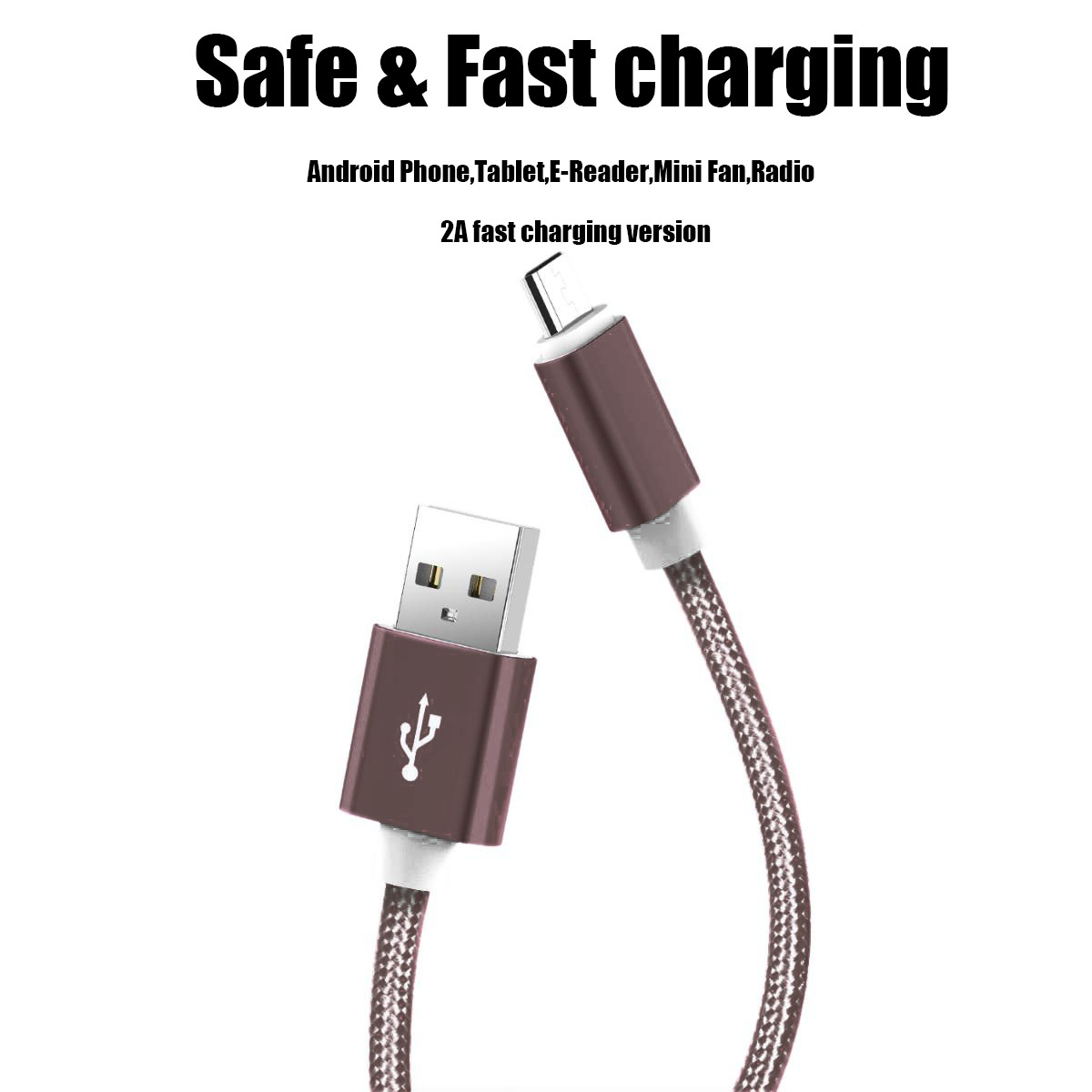 Micro USB Cable 2M Fast Speed Charge Wire 1M Type-C Data Transmission ...