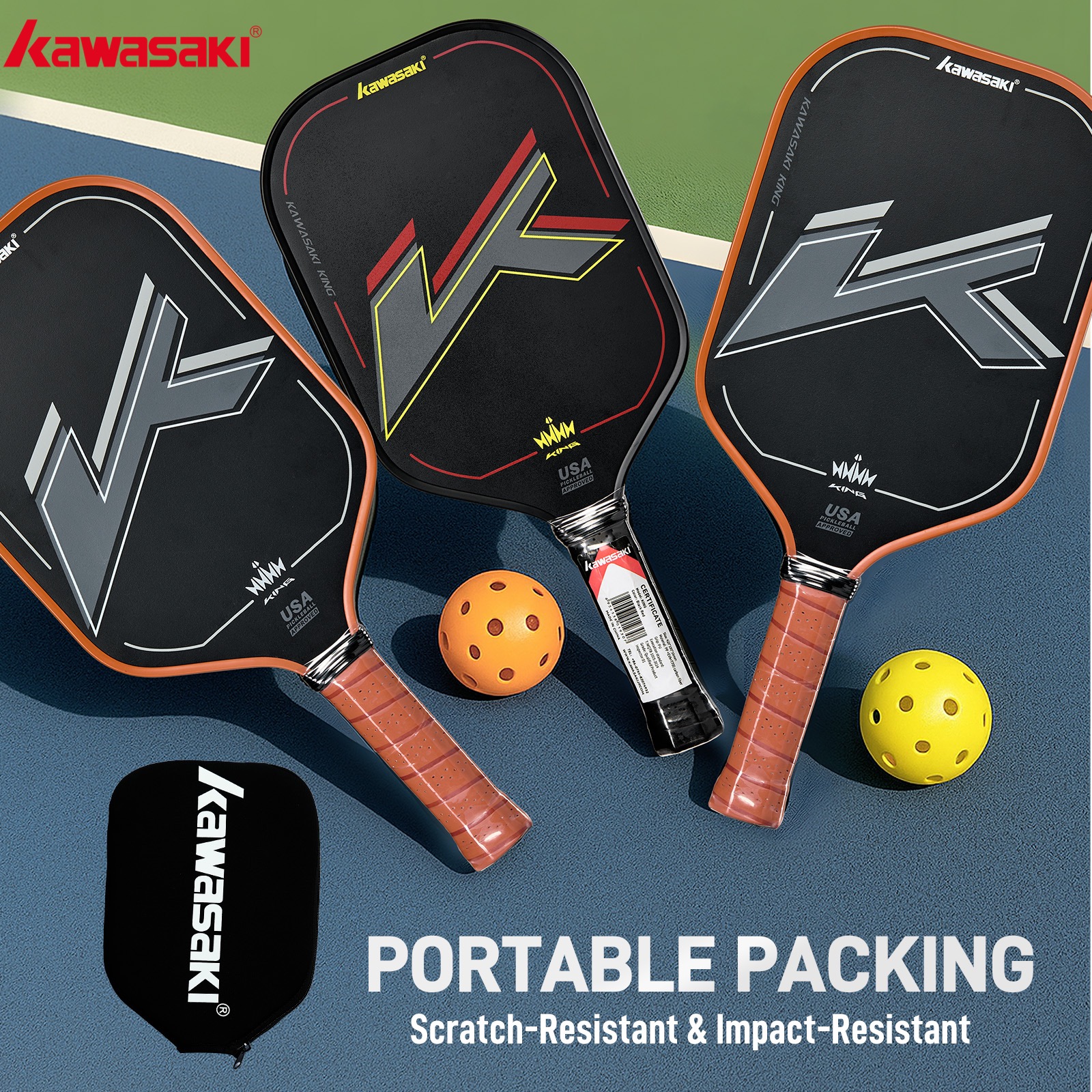 Kawasaki Pickleball Paddle Carbon Pickle Racquet KING 220g For ...