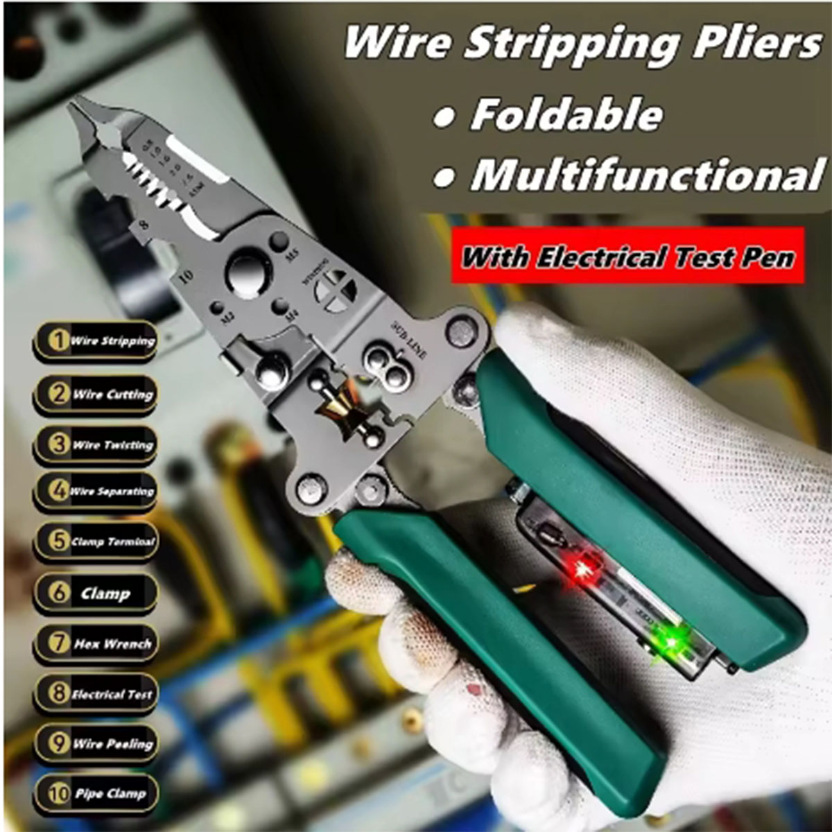 Multifunctional Wire Stripper and Electrical Test Pen - Foldable Cable ...