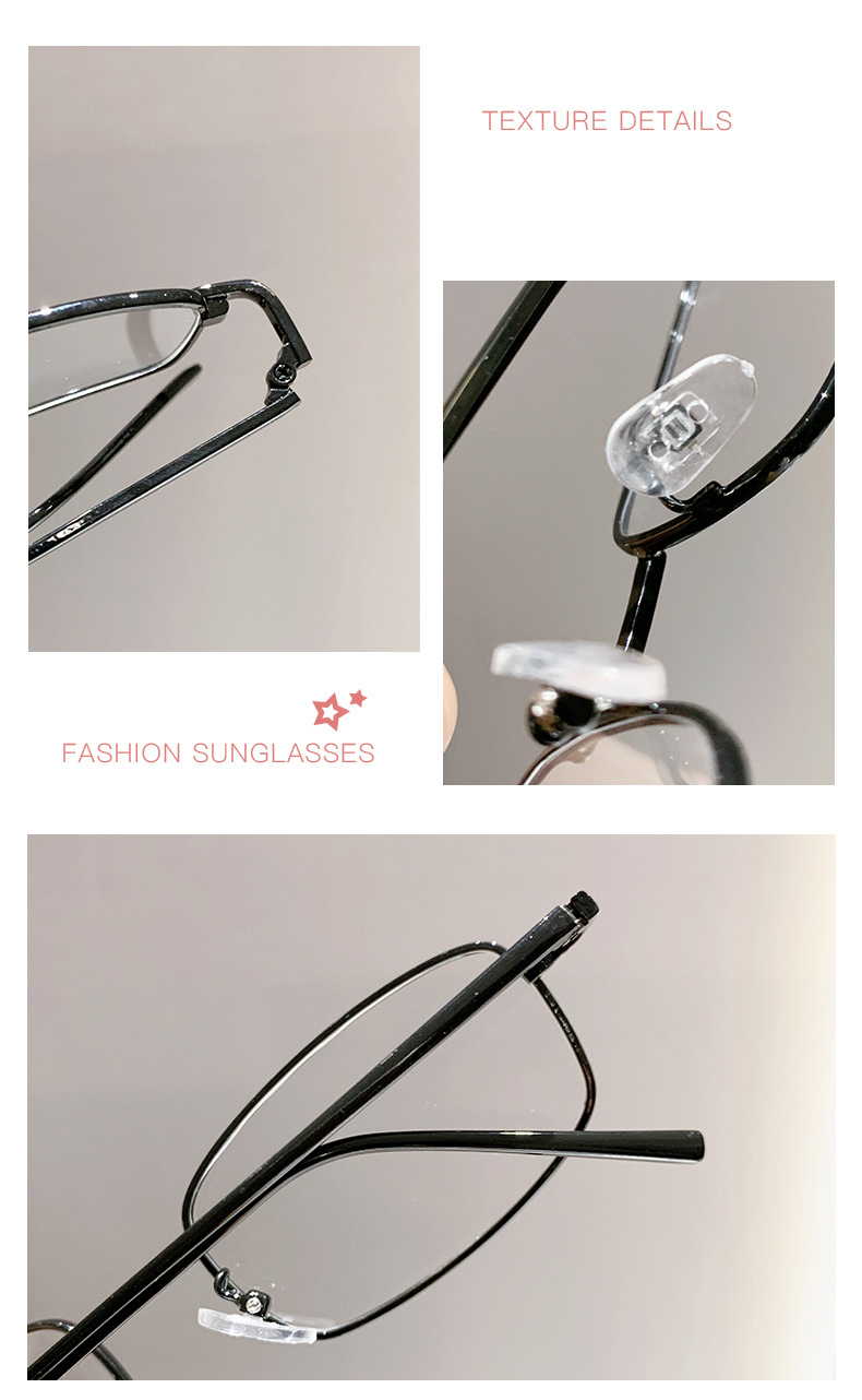 Golden Thread Rectangular Narrow Frame Glasses Anti Blue Light Trendy ...