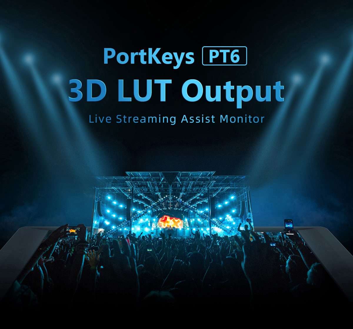Portkeys PT6 Camera Field Monitor 5.2 600nit Touchscreen Camera Monitor Vertical Shooting Stretch 3D LUT Output Wide Color Gamut New Peaking RGB Waveform for DSLR in Arabia | Whizz Video Monitors