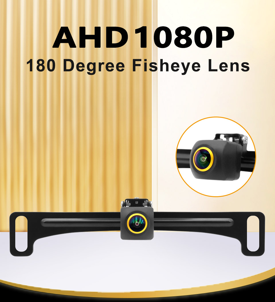 License Plate Backup Camera AHD 1080P Metal 180 Degree Wide-angle ...