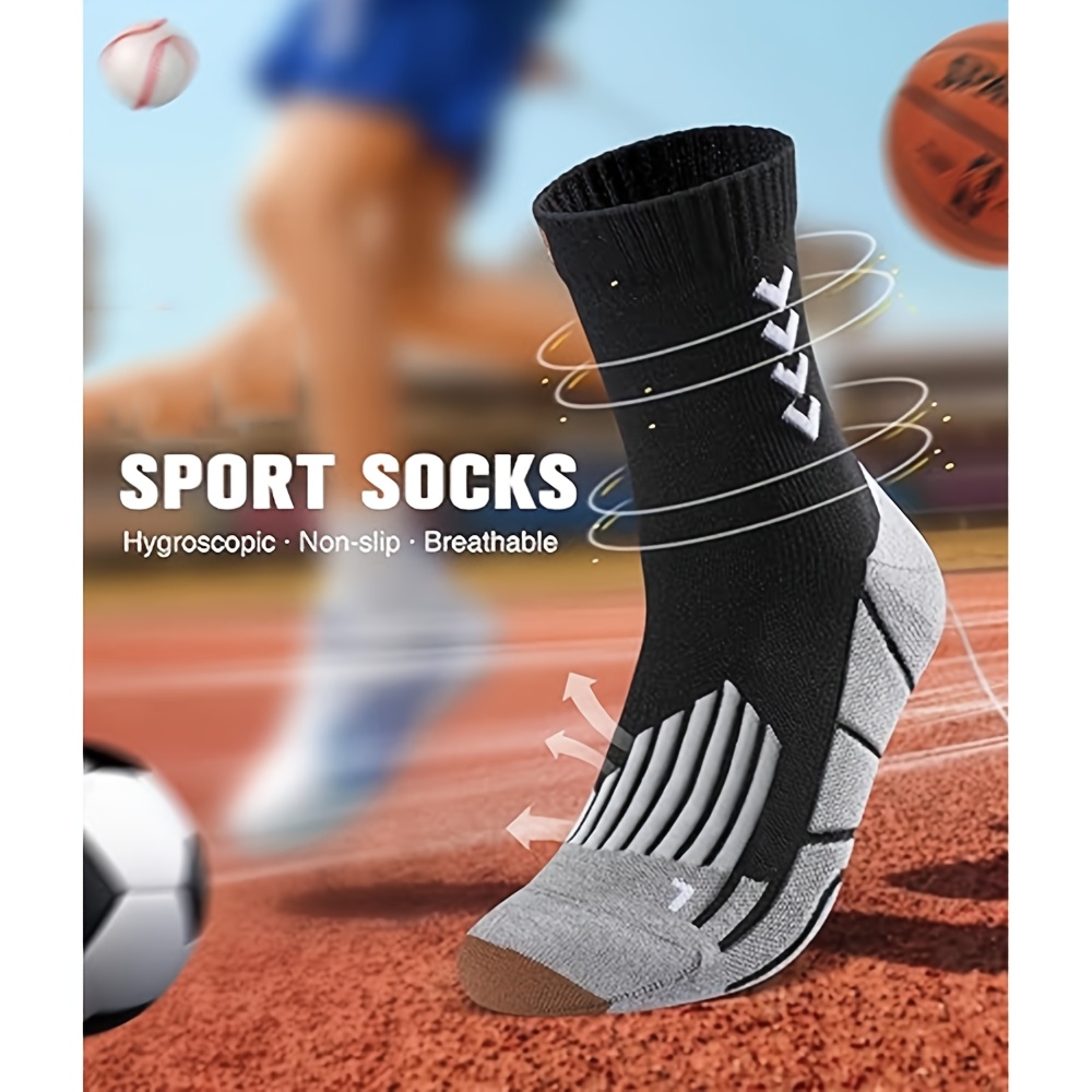Professional Sports Running Socks Contrasting Stripes Sweat-Absorbent ...