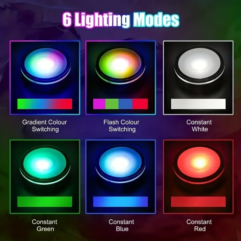 LED Light Base Colorful Round Show Stand Display Base Plate for 3D ...