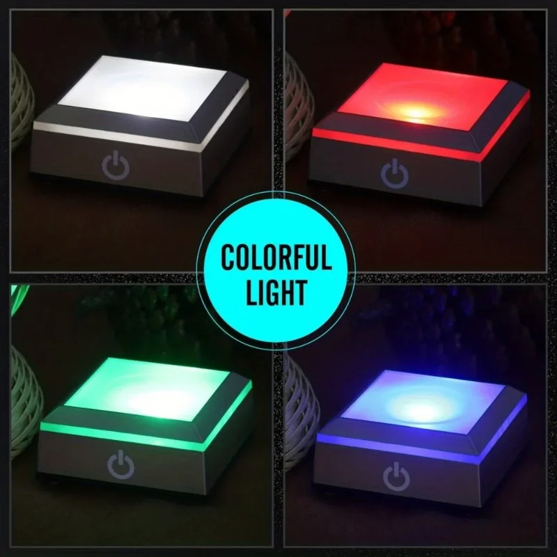 LED Light Base Colorful Round Show Stand Display Base Plate for 3D ...