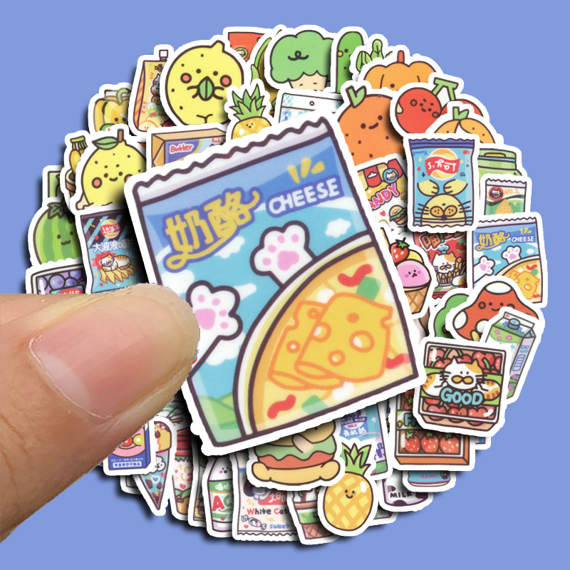 100pcs Cute Snacks Stickers Diy Computer Washi Scrapbooking Stickers ...
