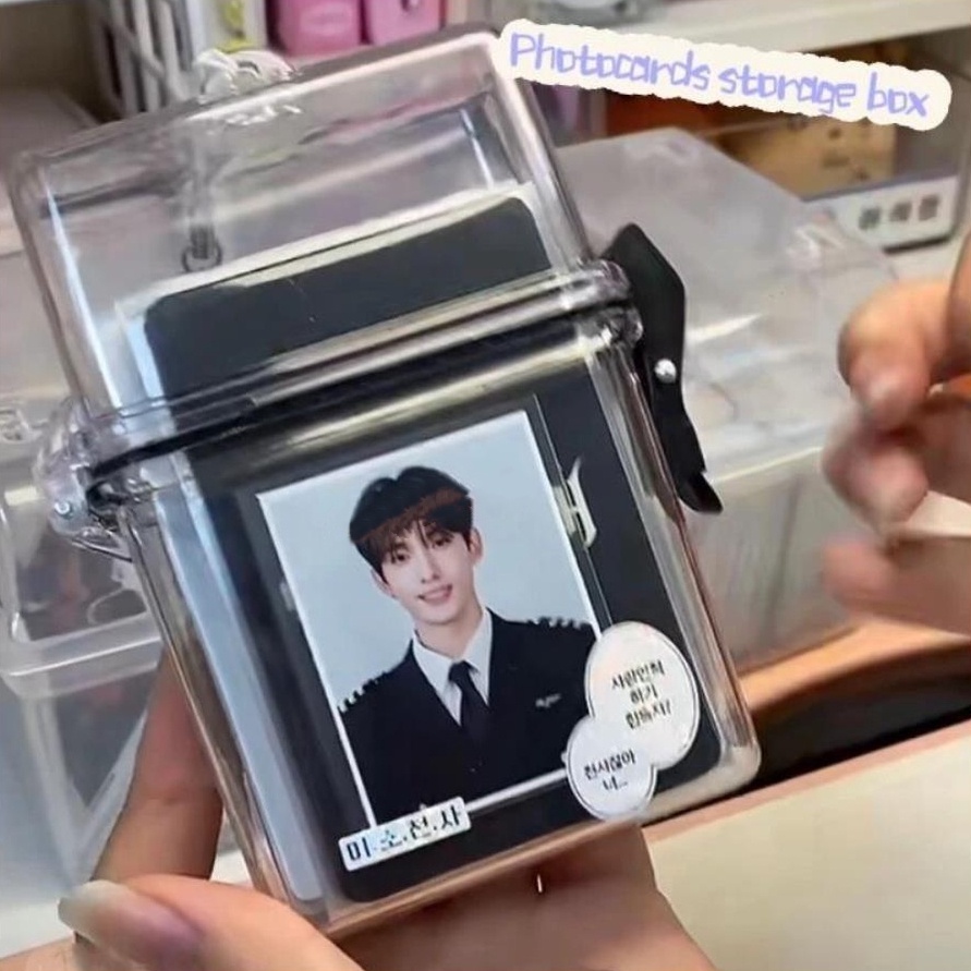 Mini Card Box Idol Photocards Case Photos Collect Holder Organizer ...