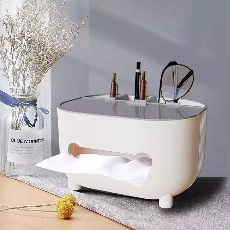 1CHOISE Tissue Storage Box with Phone Holder Tissue Dispenser Remote ...
