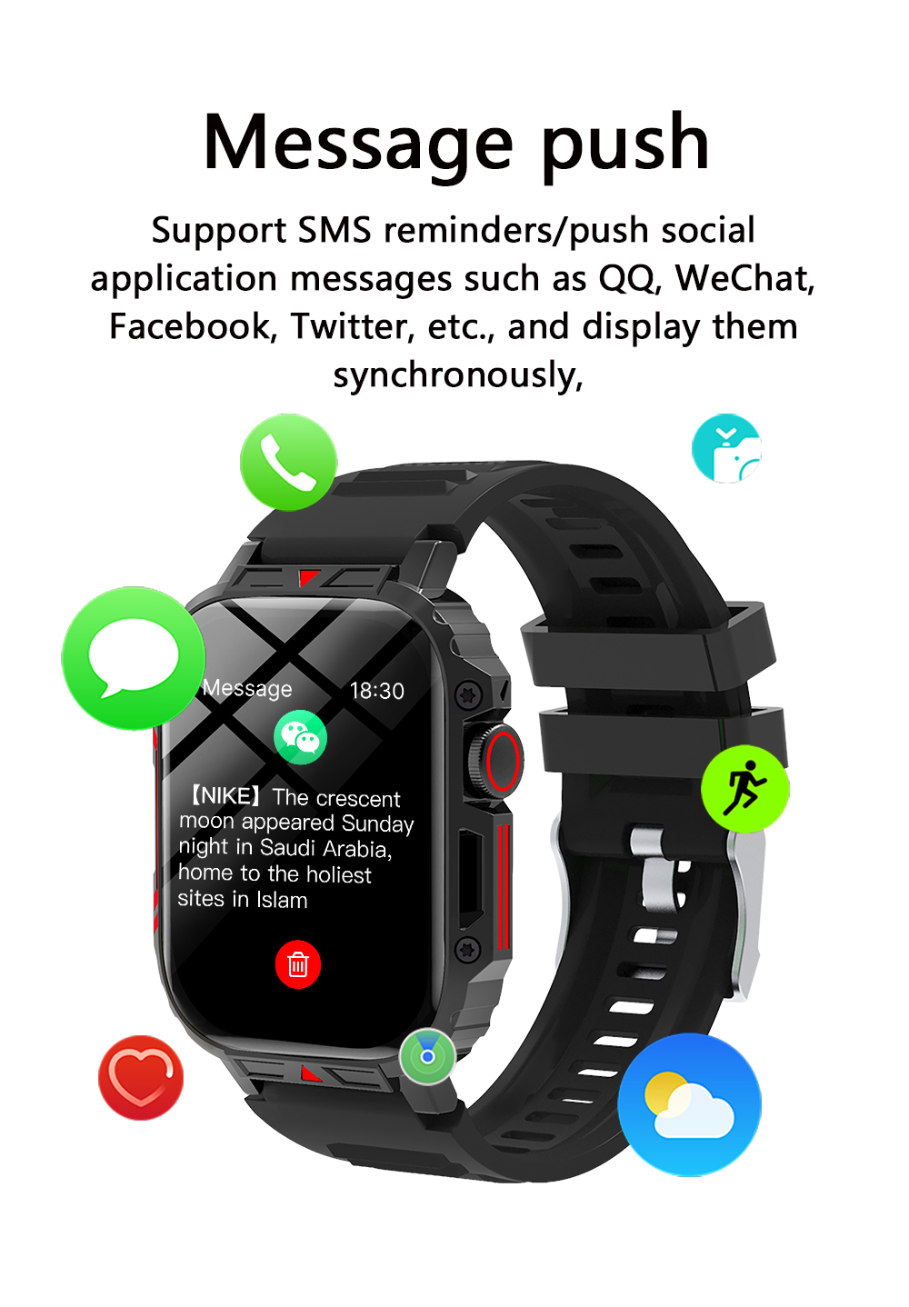Waterproof Sport Smart Watch GPS Phone Call Bluetooth SmartWatch for ...