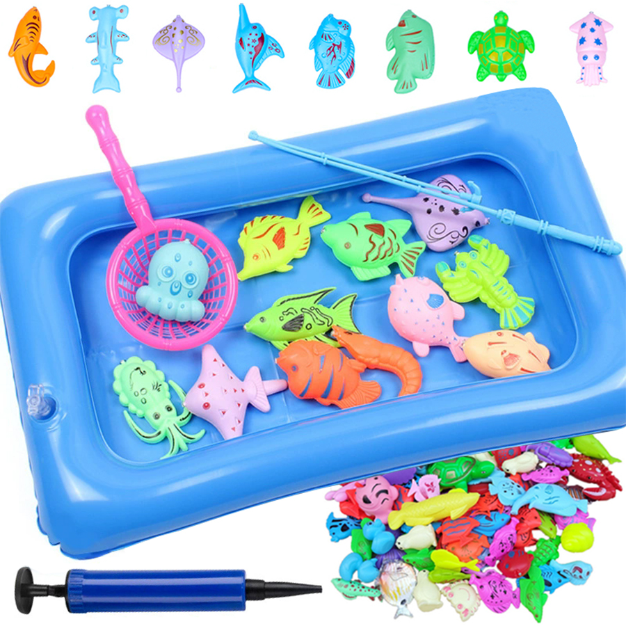 16PCS Magnetic Fishing Game Set - Kids' Water Play Toy with Pool & Net ...