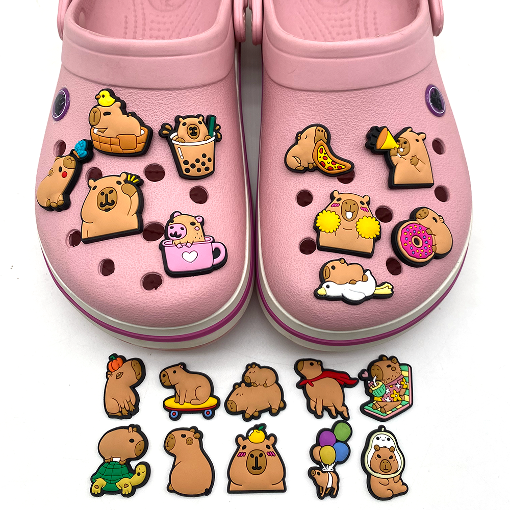 Capybara Animal Relax Funny Cartoon Cute Shoe Charms for Clogs Sandals ...