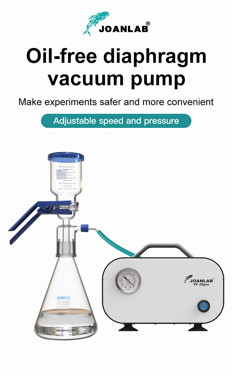 JOANLAB Oil-free Diaphragm Vacuum Pump Laboratory Filter Pump Portable ...