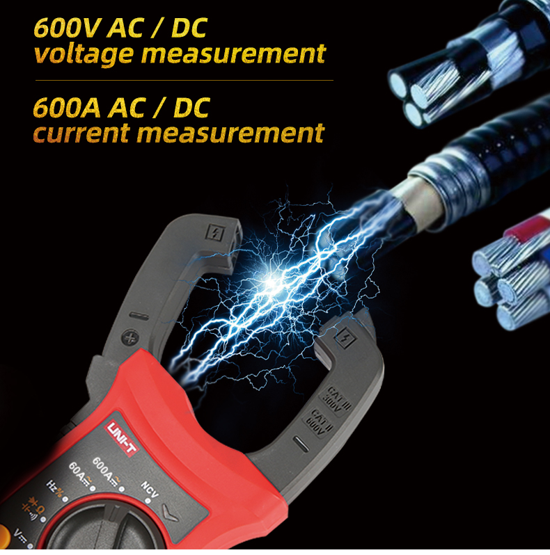 UNI-T UT204+ Digital Clamp Meter DC AC 600A 600V Current Voltage NCV ...