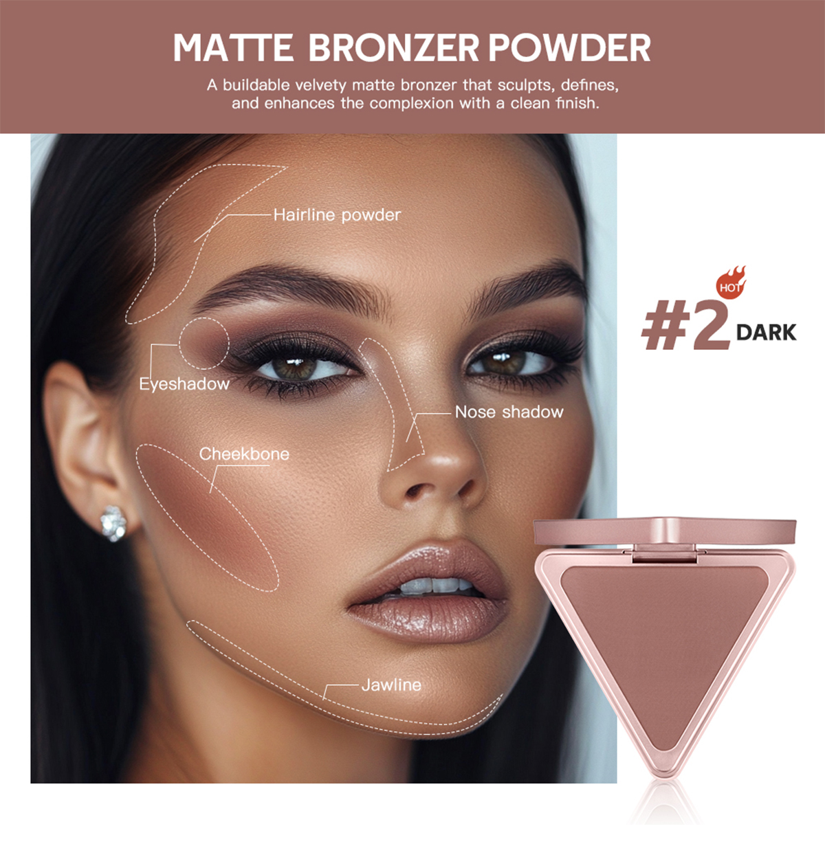 Lakerain Matte Bronzer Powder Single Color Bronzer Contour Palette Face ...