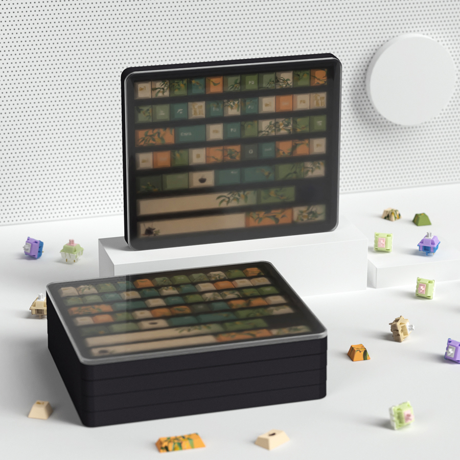 Mechanical Keyboard Keycap Storage Box | Plastic Dustproof Display Case ...