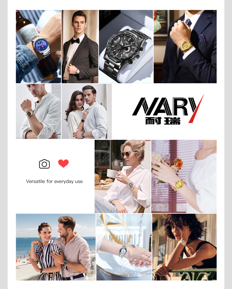 NARY Business Watch For Men Water Proof Original Stainless Steel Quartz ...