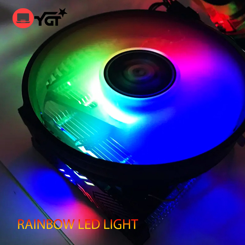 YGT CL2913 CPU Cooler Cooling 3-Pin 110mm 1800RPM 95W LED Rainbow ...