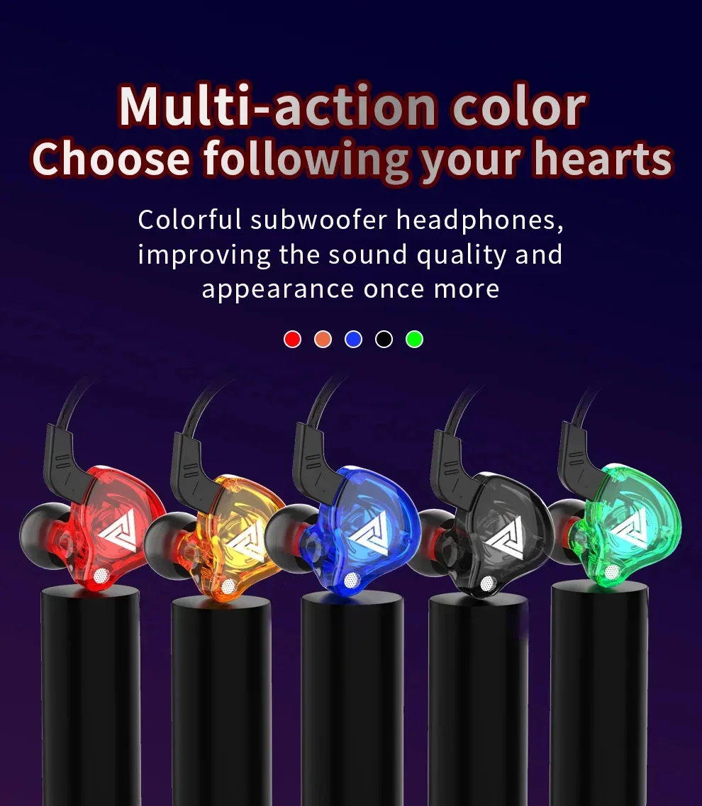 QKZ AK6 Wired Earbuds Upgraded In-Ear Headphone Dynamic Stage Monitor ...