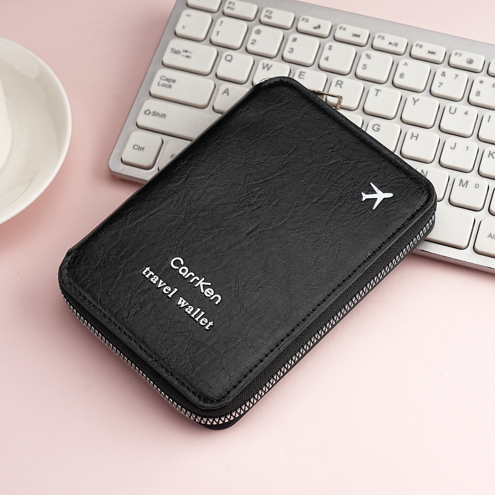 Women Wallet Premium Zippered Passport Wallet Multi-Card Organizer with ...